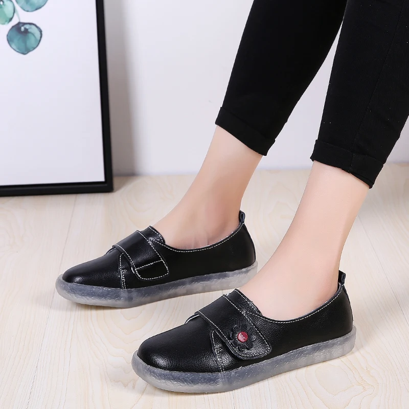 Женские слипоны на плоской подошве Обувь для мам лоферы из мягкой кожи