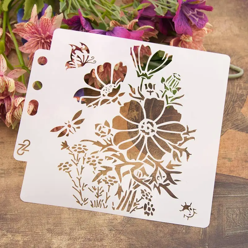 4Pcs/Lot 13cm 5.1" 1/4 Circle Edge DIY Layering Stencils Painting Scrapbook Coloring Embossing Album Decorative Card Template |