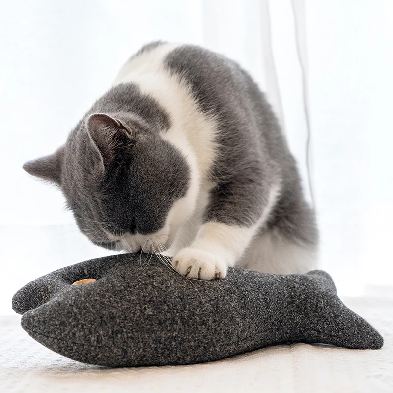 Кошка котенок Nip игрушка плюшевая Рыба игрушки для домашних животных
