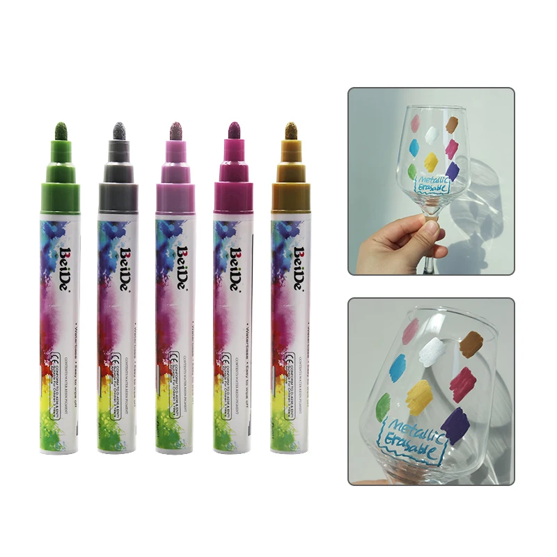 Metallic Marker Pen Water-Based Non-Toxic Wet Erase Colors Liquid Chalk | Канцтовары для офиса и дома