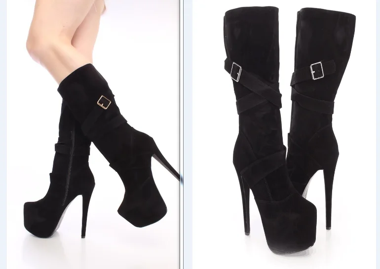 Оригинальный дизайн стильные сапоги до колена на очень высокой платформе и