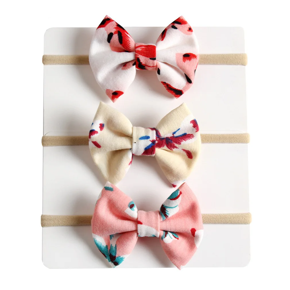 

New 3pcs/lot Cute Bow Baby Headband for Girl Nylon Head Bands Turban Newborn Headbands Hair bands for Kids Baby Hair Accessories
