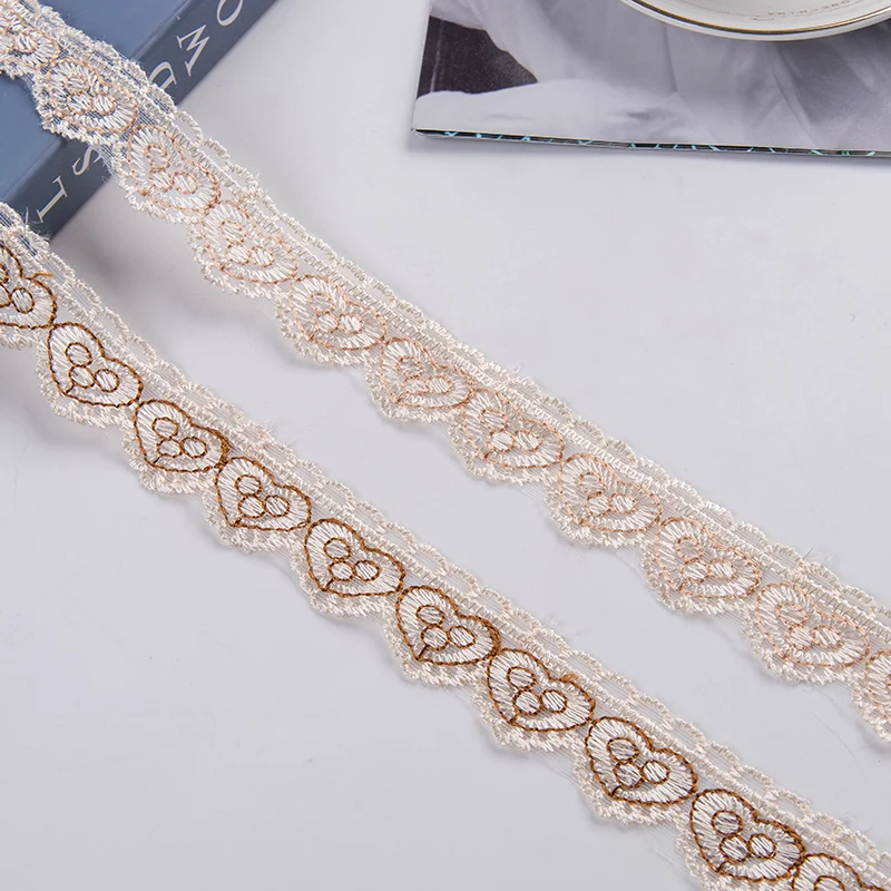 1 м новейшая Золотая кружевная ткань высокого качества лента для занавесок