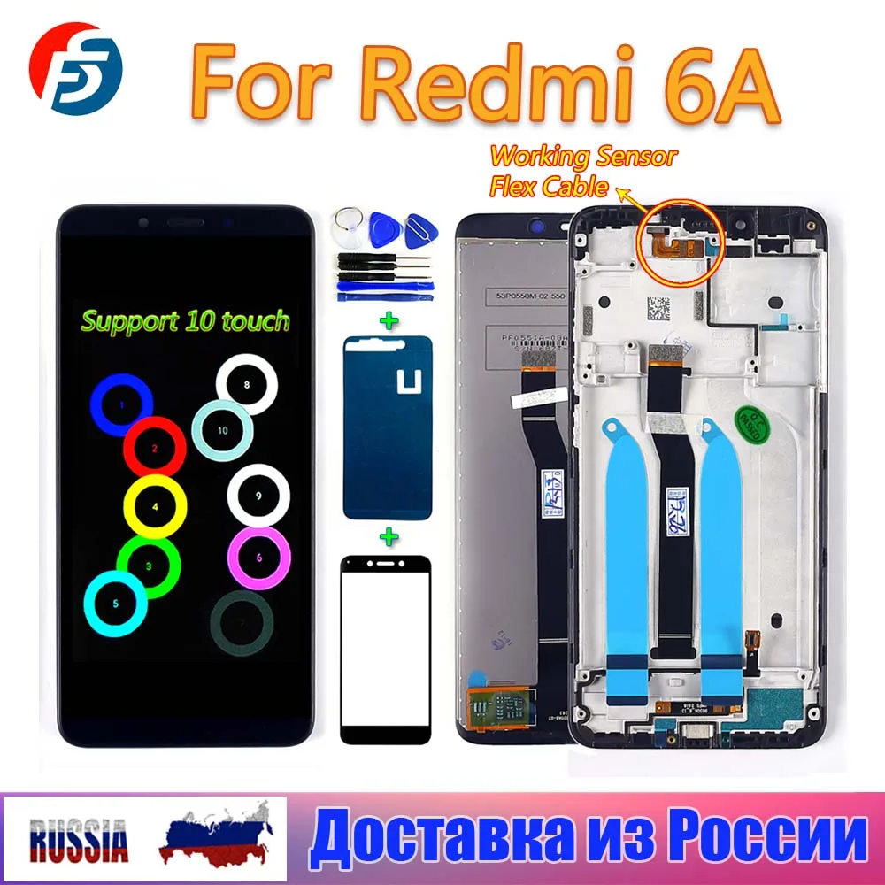 Fansu AAA IPS ЖК дисплей для Xiaomi Redmi 6A / 6 5 45 дюймов дигитайзер в сборе рамка сенсорный