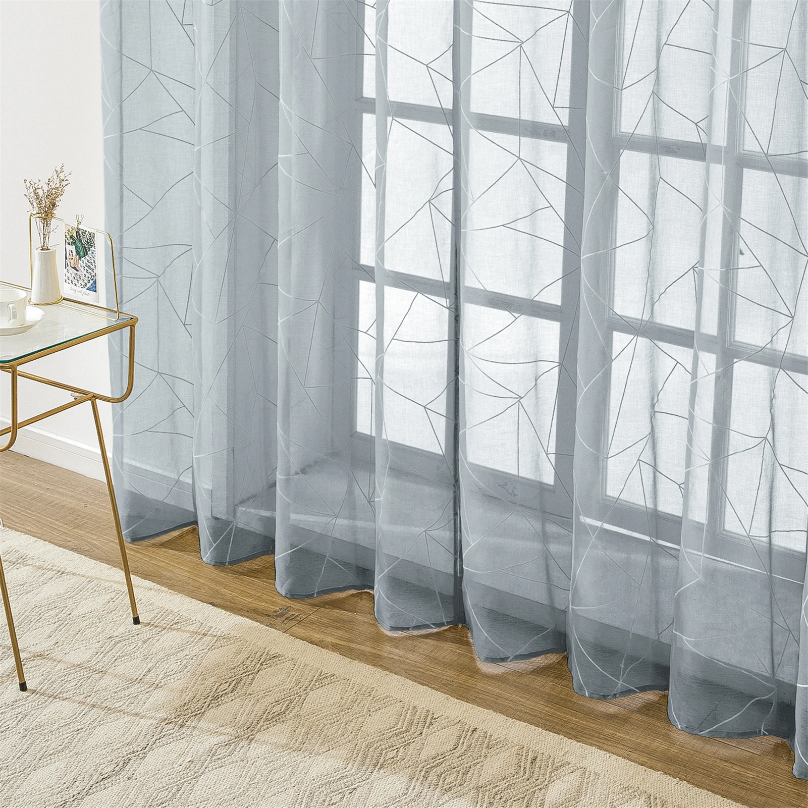 Современные тюлевые шторы геометрические для гостиной спальни кухни прозрачные
