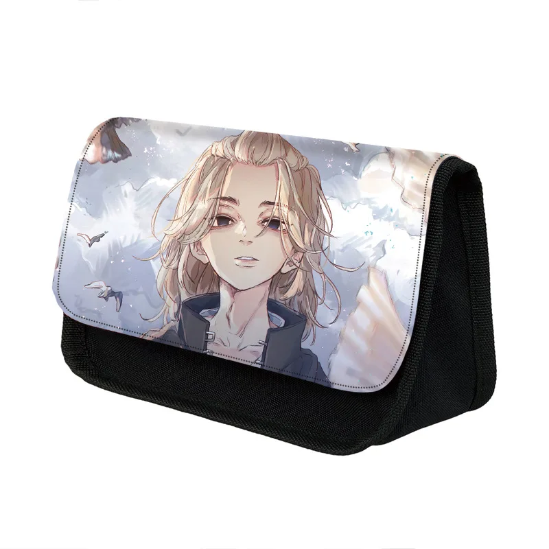 

Tokyo Revengers Polyester School Pencil Case Large Capacity writing Case Double Layer Stationery Bag