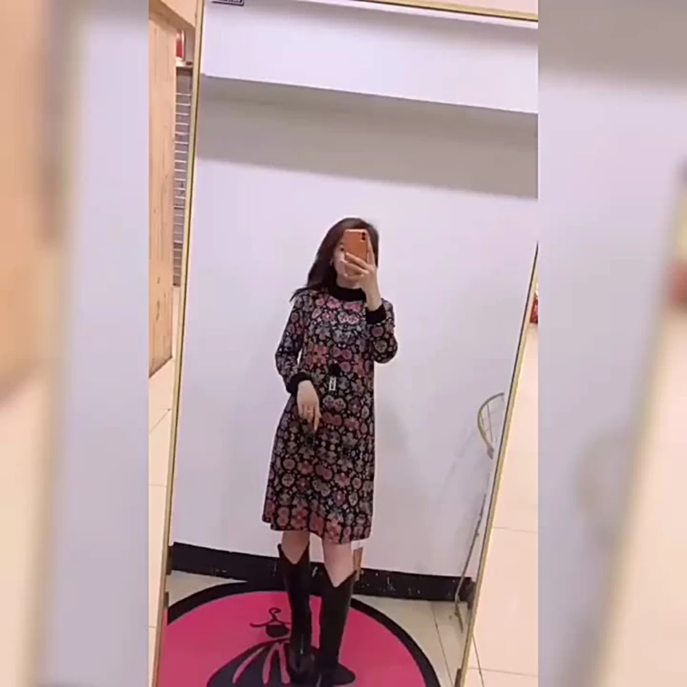 Зимние платья для женщин новинка 2021 модная одежда в Корейском стиле трикотажное