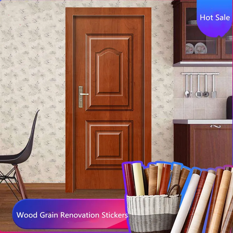 Деревянные наклейки на стены двери толстые водонепроницаемые ПВХ виниловые DIY