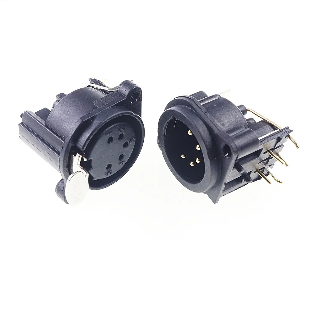 10 шт. XLR розетка 5-контактная гнездовая защелка/штепсельная вилка прямоугольный