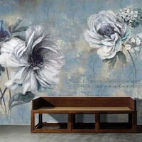 custom mural wallpaper retro oil painting flowers fresco living room tv sofa bedroom backdrop wall decor pvc waterproof stickers