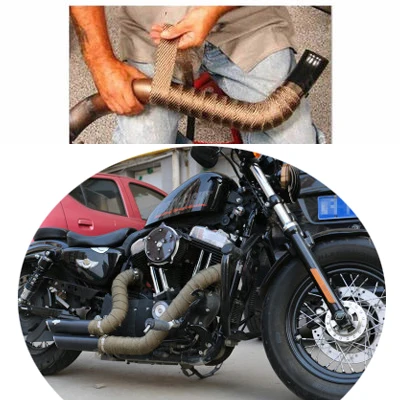 

5cm*5/10/15/20M Car Motorcycle Exhaust Thermal Exhaust Tape Exhaust Heat Tape Wrap Pipe Wrap Shields Manifold Header Insulation