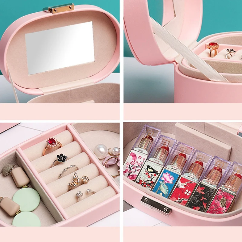 

Double-Layer Jewelry Box Portable Travel Jewelry Storage Box Earrings Earring Storage Box Jewelry Box