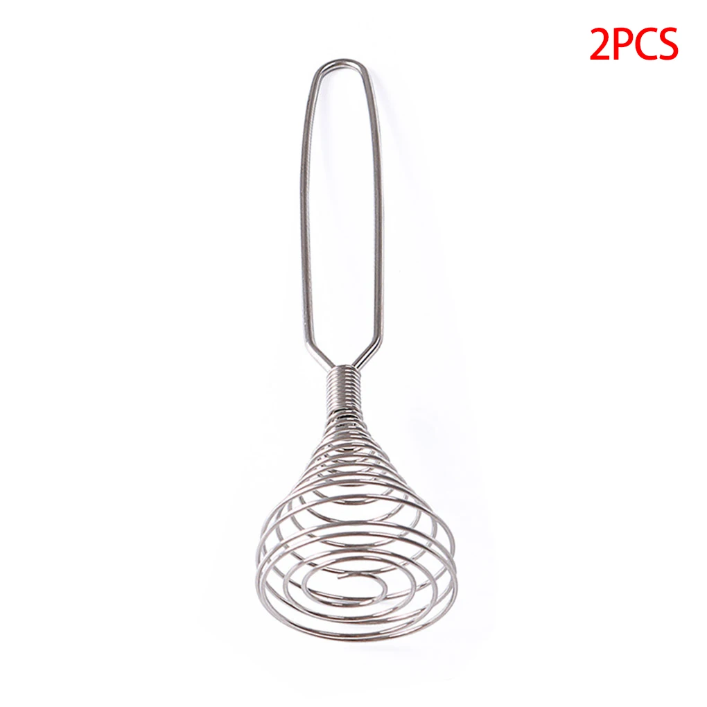 

2 Pieces Stainless Steal Spring Egg Whisk Handheld Coil Egg Beater Elastic Spiral Cooking Tool