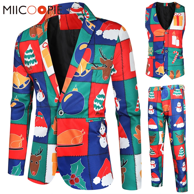 Костюм мужской из 3 предметов блейзер + жилет брюки | Мужская одежда