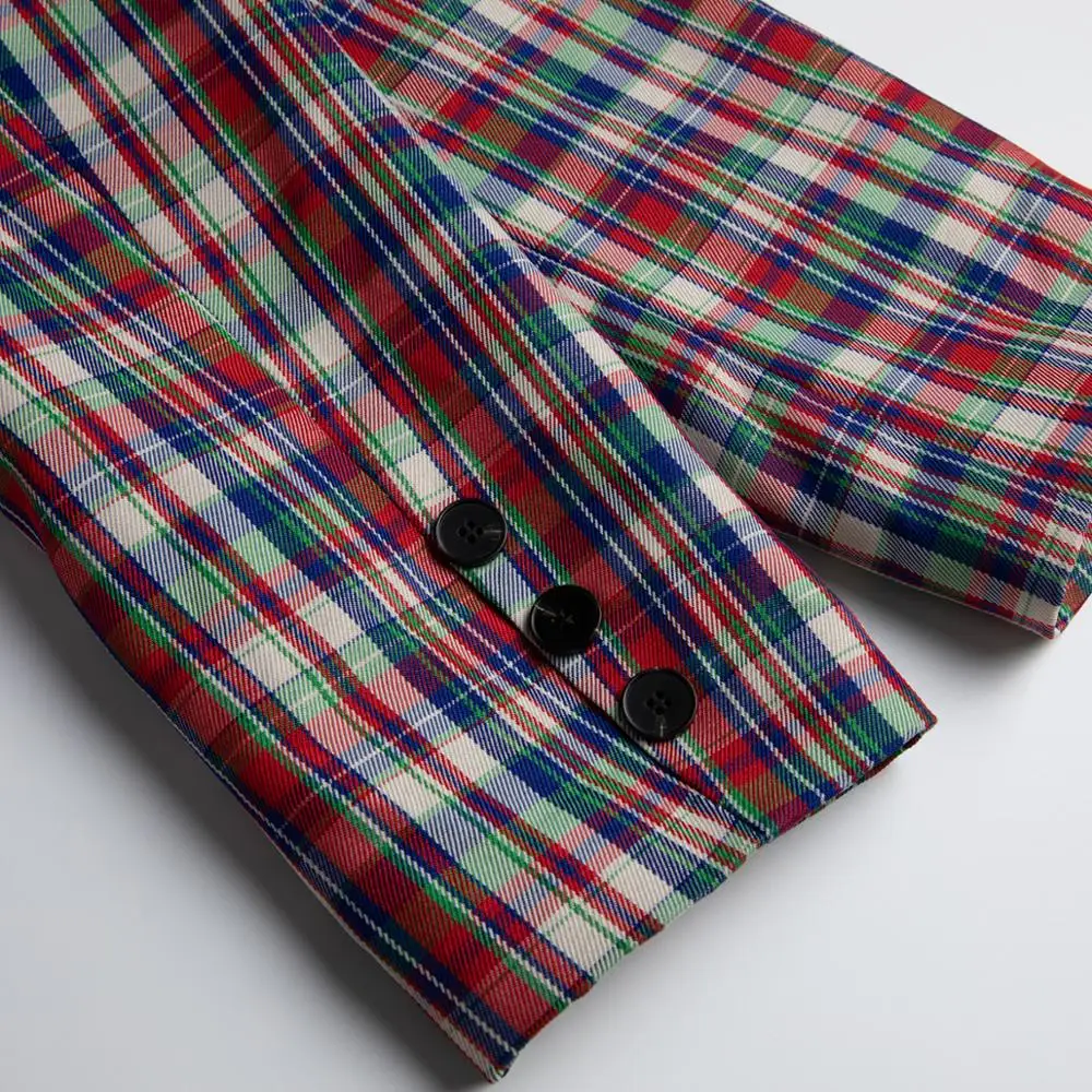 Женский элегантный официальный модный блейзер в цветную полоску свободный