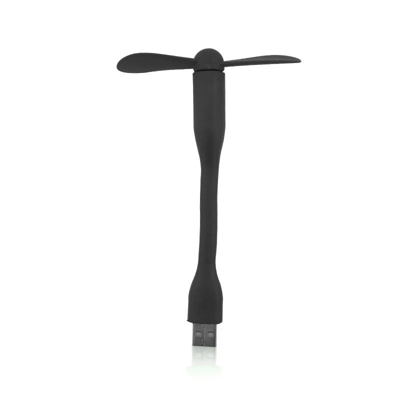 Мини USB вентилятор гибкий Портативный Гибкий съемный вентилятор USB гаджет низкая мощность гаджеты для банка питания для ПК для ноутбука OTG - Цвет: Черный