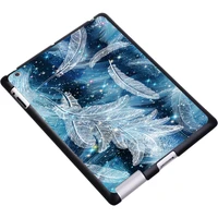 for apple ipad 9 10 2 2021 9th generation a2603 a2604 tablet pc plastic printed feather pattern slim stand case cover