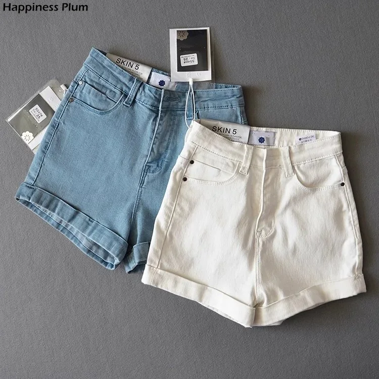 

Light Denim Female Shorts Sporty Hight Waist Casual Beach Style Summer Shorts For Women