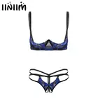 Комплект женского кружевного нижнего белья iiniim, с открытой чашкой