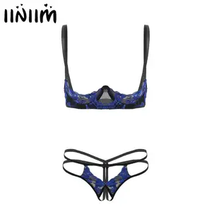 Комплект женского кружевного нижнего белья iiniim, с открытой чашкой