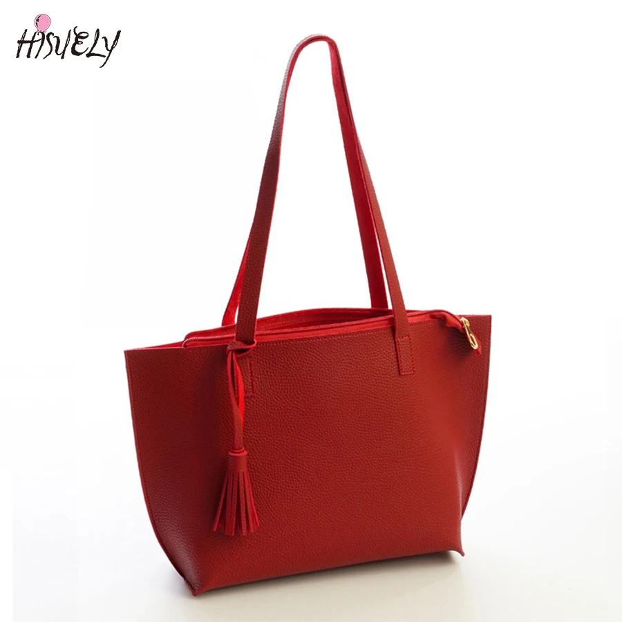 Осенне зимняя женская кожаная сумка брендовая однотонная #39s вместительная