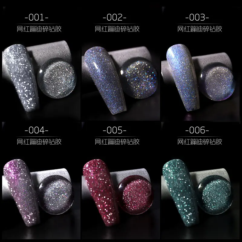 

Misscheering Glitter Diamond Crushed Nail Art UV Gel Super Shiny Sequins Lacquer Soak off Nails Varnish Manicure Accessories