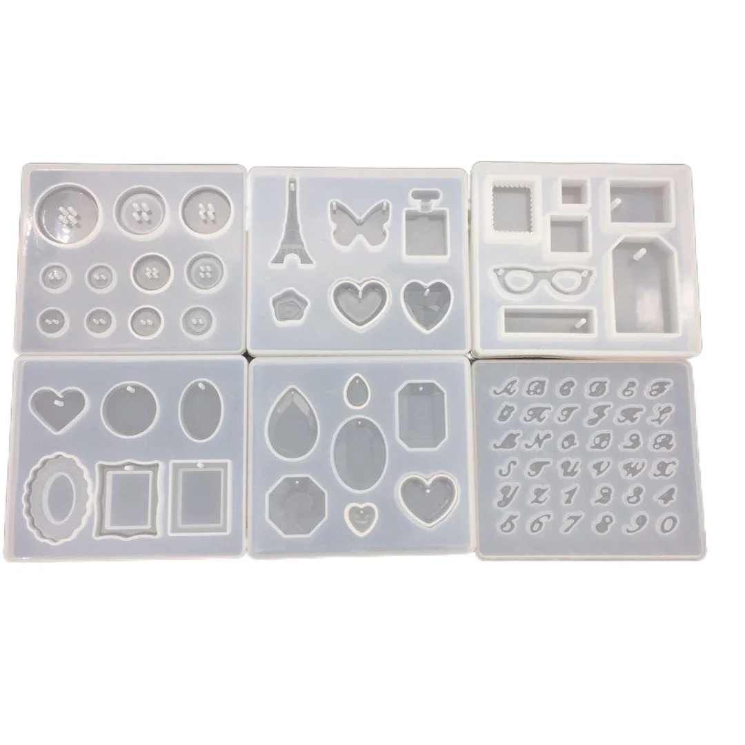 DIY crystal gutta percha many kinds of pendant mould diamond number silicone letter button epoxy home making silicone abrasives