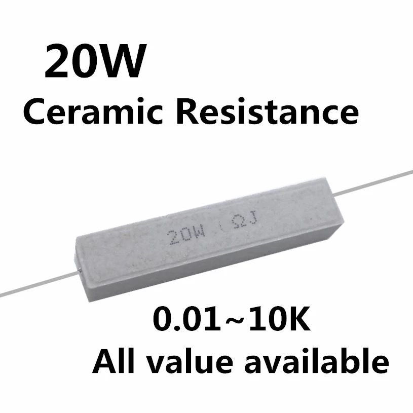 

3pcs 20W Cement resistance 1K 1.5k 2k 2.2k 3k 3.3k 4.7k 8.2k 10k ohm 1KR 1.5KR 2KR 2.2KR 3KR 3.3KR 4.7KR 8.2KR 10KR 5% 20w