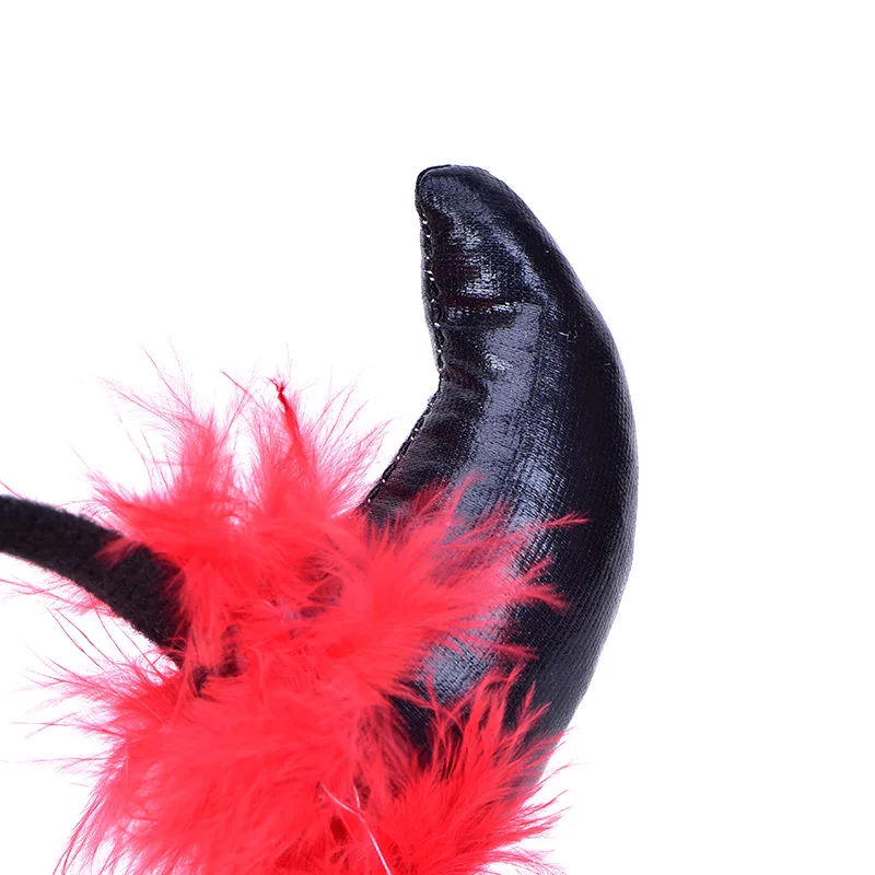 Обруч для волос на Хэллоуин праздничный костюм дьявола вечерние обручи пушистая