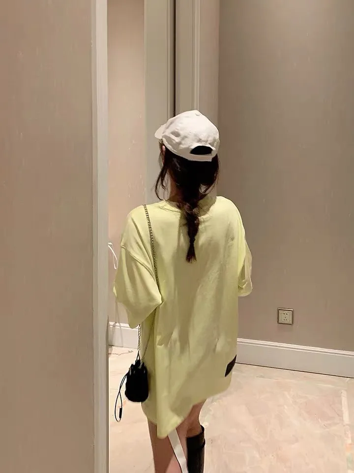 

Loose big size 2021 new Women love heart T-shirt tee Fashion Classic Brand Luxury Design leather logo korean style clothes