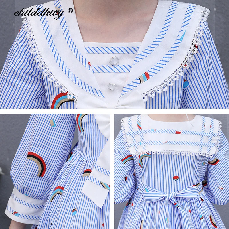 

Girls party Dress 2020 Girls Princess Dress Kids Dresses for Girls sweet stripe Girls Dress Vestidos Children's Clothing 3-12Y