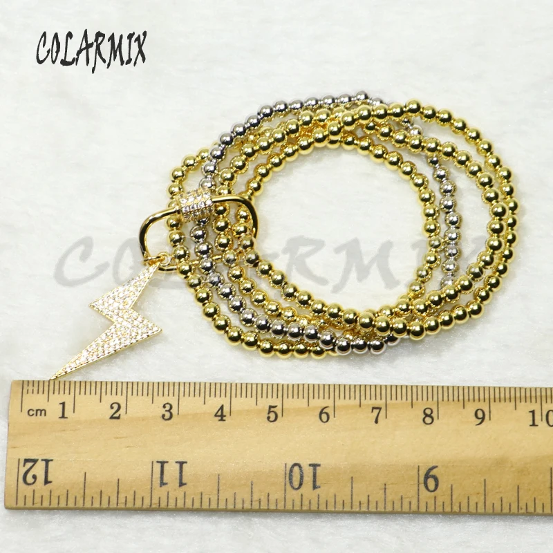 

3pcs Lightning charm bracelets Multi 4 strands bracelets beaded bracelets jewelry accessories gift for women 50413