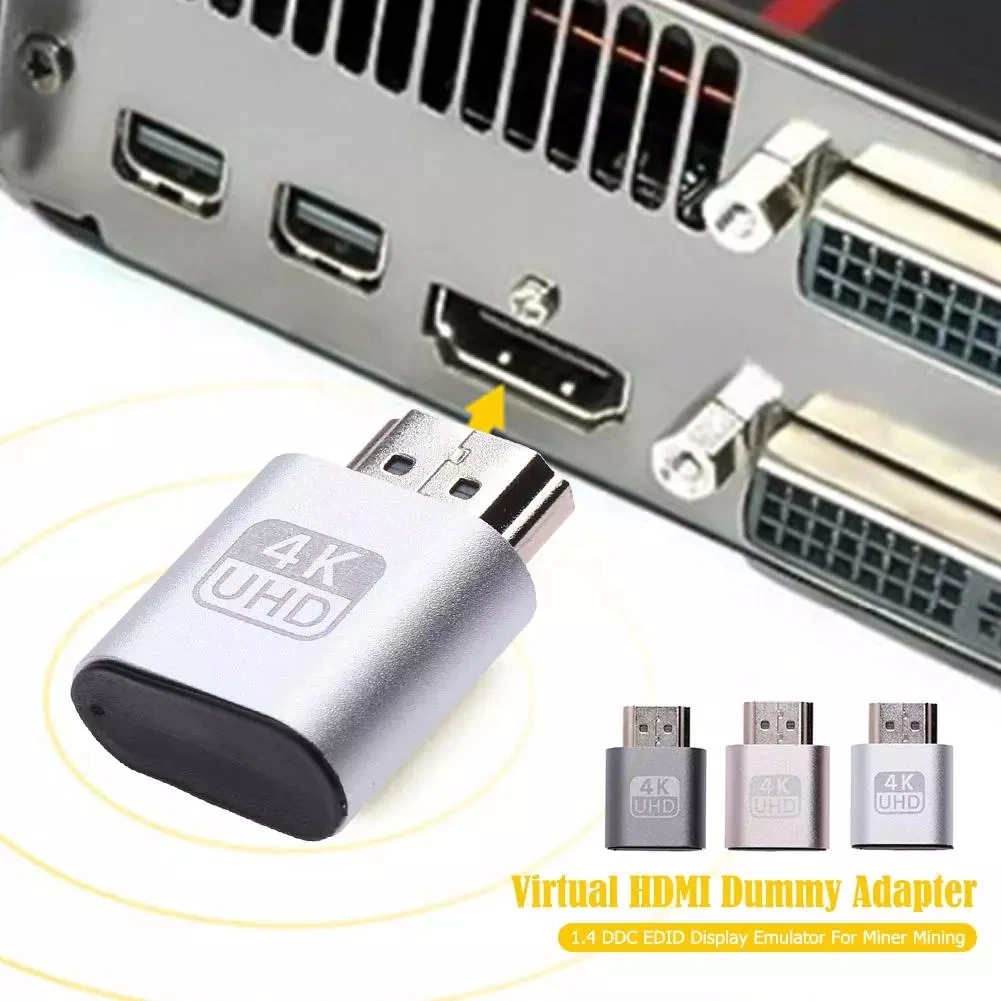 Адаптер Виртуального дисплея совместимый с HDMI 1 4 DDC EDID фиксатор вилки графическая