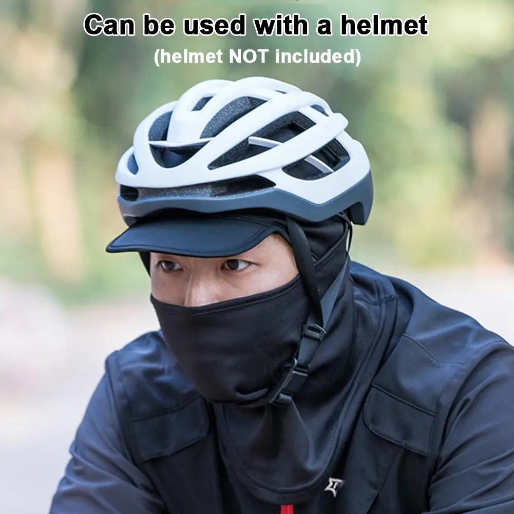 

Autumn Winter Outdoor Motorcycle Full Face Neck Scarf With Cap Brim Design Fleece Warm Headgear Windproof Riding Mask