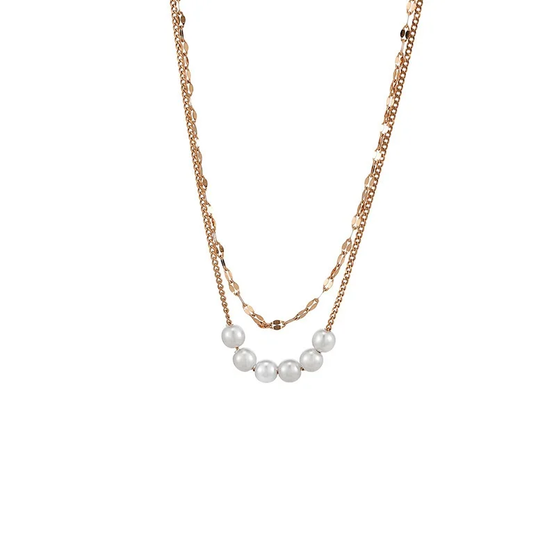 

14K Gold Pendant Necklaces for Women Simple Double Chain Elegant Charm Chain Wedding Fine Jewelry Gifts Necklaces Gold Collares