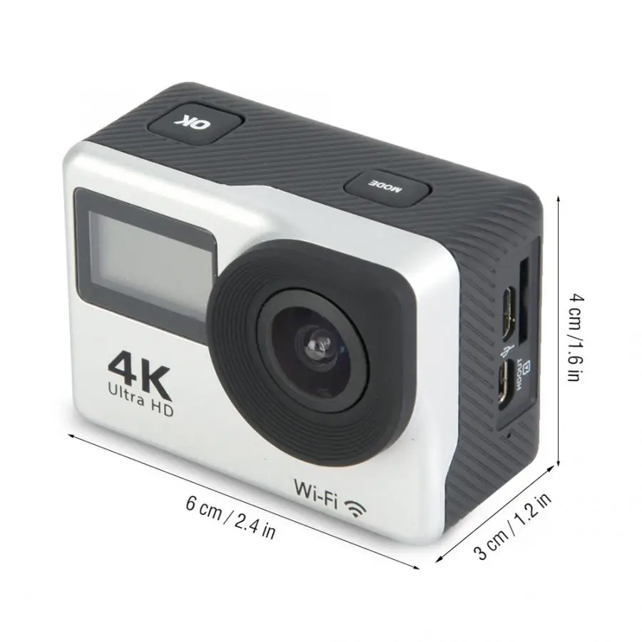 Уличная 30 м водонепроницаемая Спортивная камера 4K 30fps двойной экран wifi широкоугольная экшн Спортивная камера комплект для катания на лыжах, плавания, верховой езды