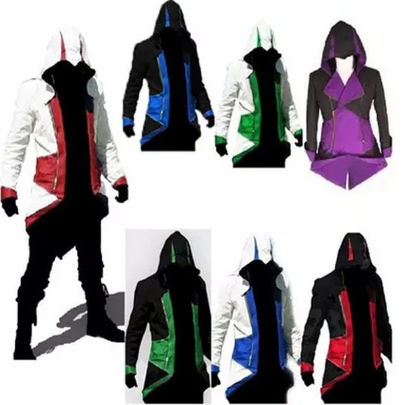 Assassin's Creed 3 Аниме игры Conner куртка Красный Черный 11 цветов выбор пальто Cos косплей