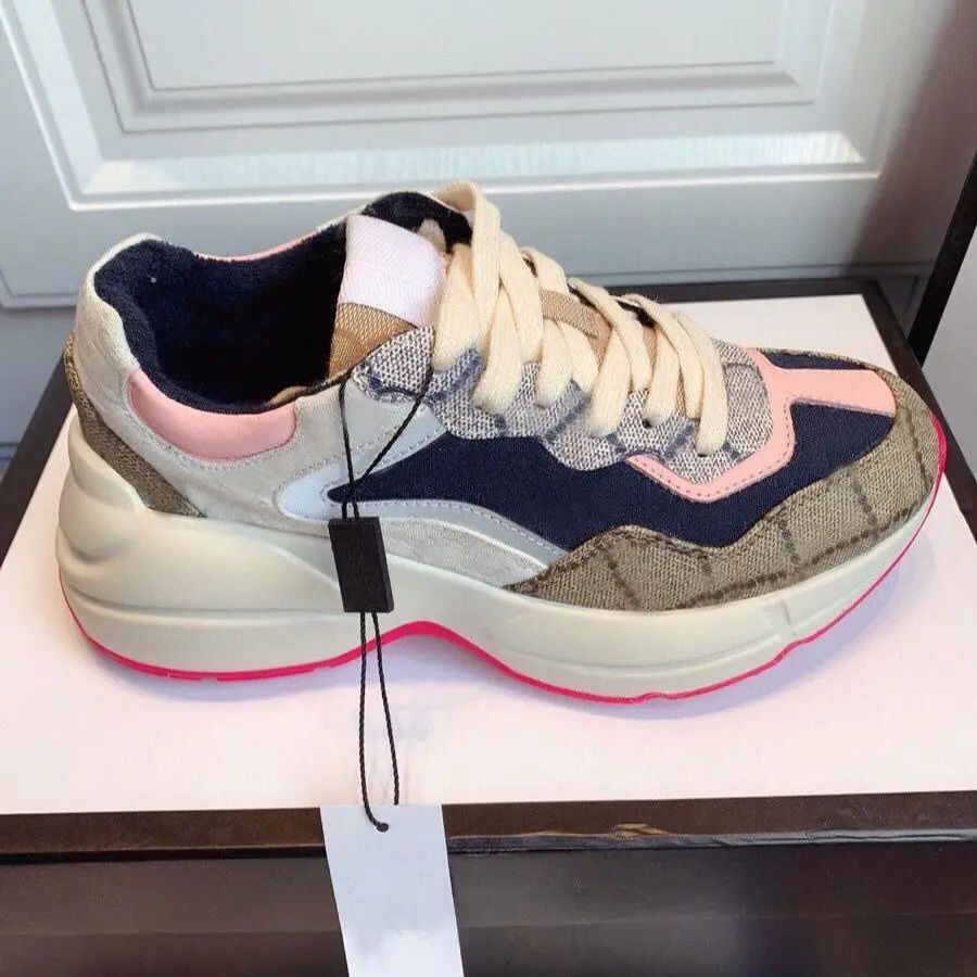 

Genuine Leather Classic Chunky Platform Sneakers For Women INS Hot Women Casual Sneakers Round Toe Lace-Up Sports Shoes Women