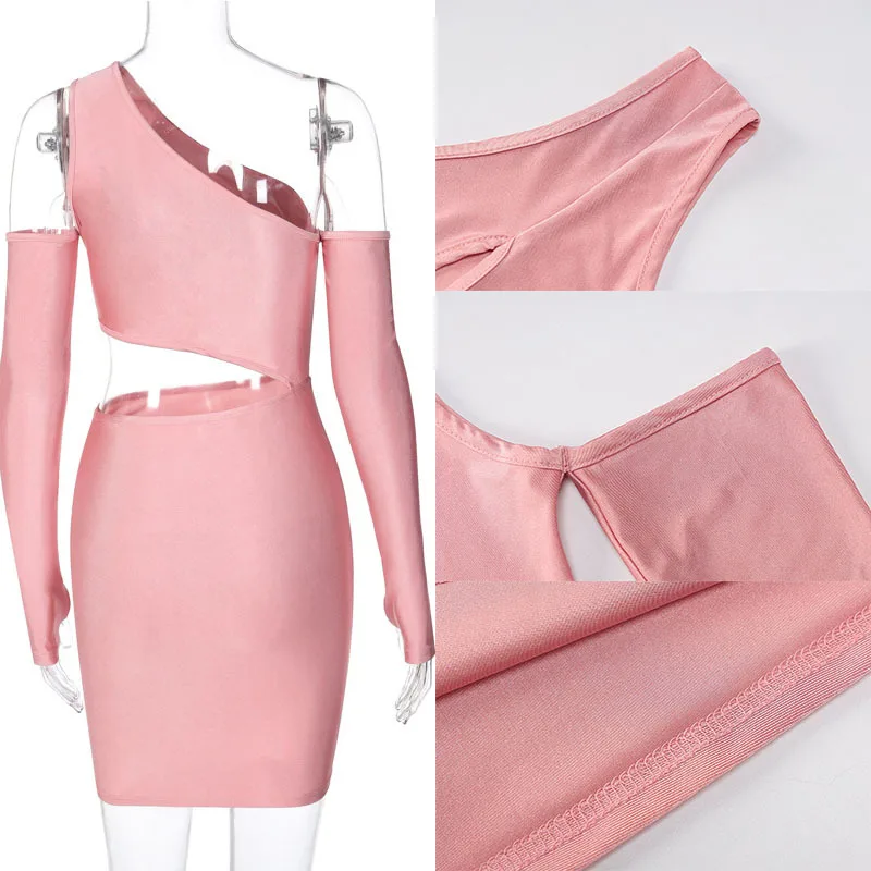 

Giyu Sexy Club Party Woman Dress Bodycon Hollow Out Off Shoulder Mini Dresses Autumn Elegant Long Sleeve Vestidos Women Clothing