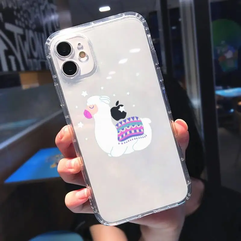 

Alpaca Phone Case Transparent for Clear iPhone 11 12 mini pro 8 7 6 6S XS MAX Plus X 5S SE 2020 XR
