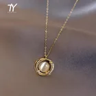 Новинка 2021, классическое ожерелье с подвеской с гидромассажным опалом для женщин, корейская бижутерия, сексуальная цепочка до ключиц для девушек, короткая цепочка на шею