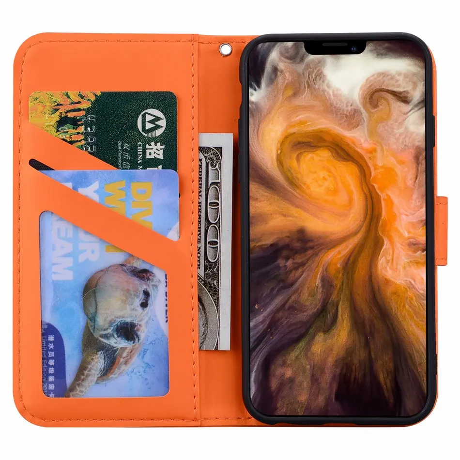 Роскошный кожаный кошелек для телефона samsung Galaxy A50 A60 A70 A70S, однотонный чехол для телефона, милый маленький питомец, панда, лягушка, кошка, E22G