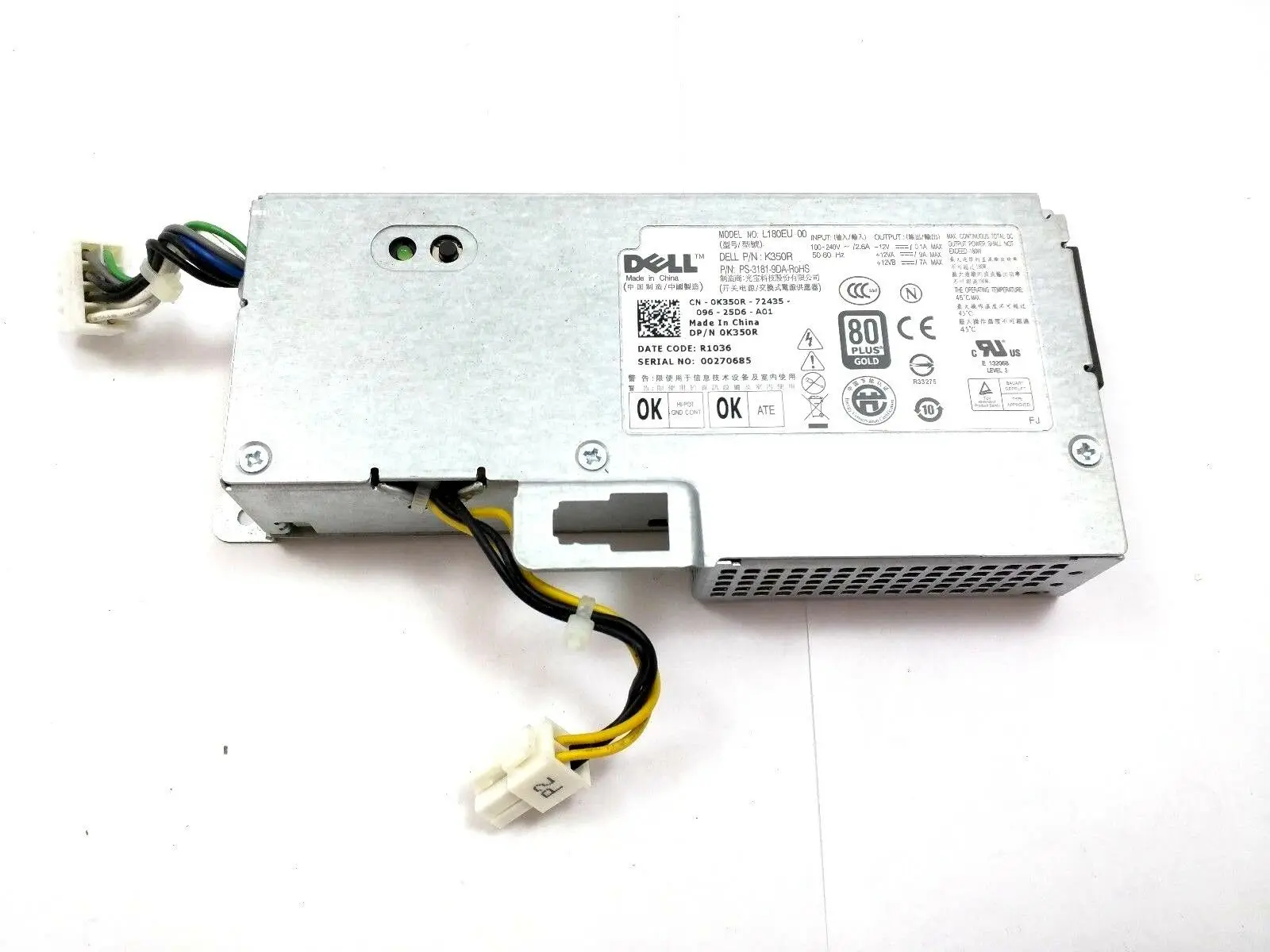 Блок питания для настольного сервера 180 Вт K350R L180EU 00 Optiplex 780 USFF Вт|Блоки