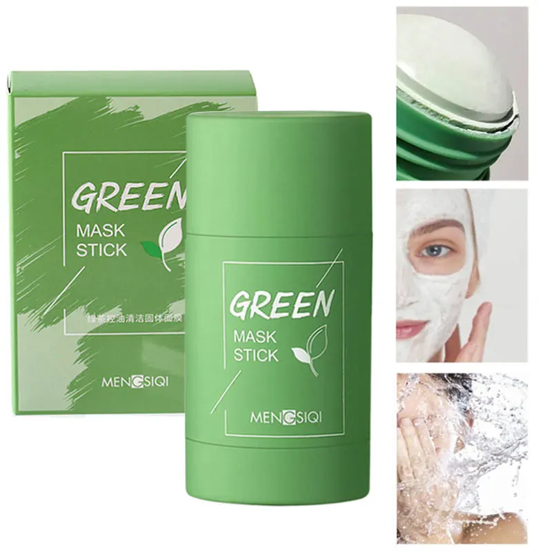 Зеленая маска Mee-eters Acne Olie Controle Diepe Schoon Rustgevende Reparatie Groene Thee Aubergine экстракт для лица