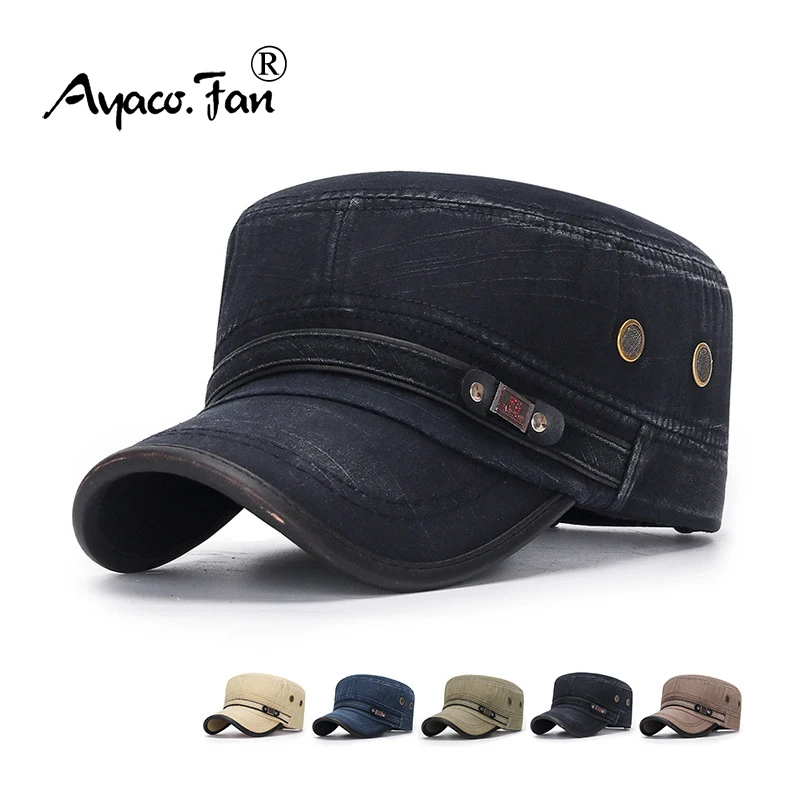 Мужская джинсовая кепка в стиле милитари весенне-летняя дышащая однотонная