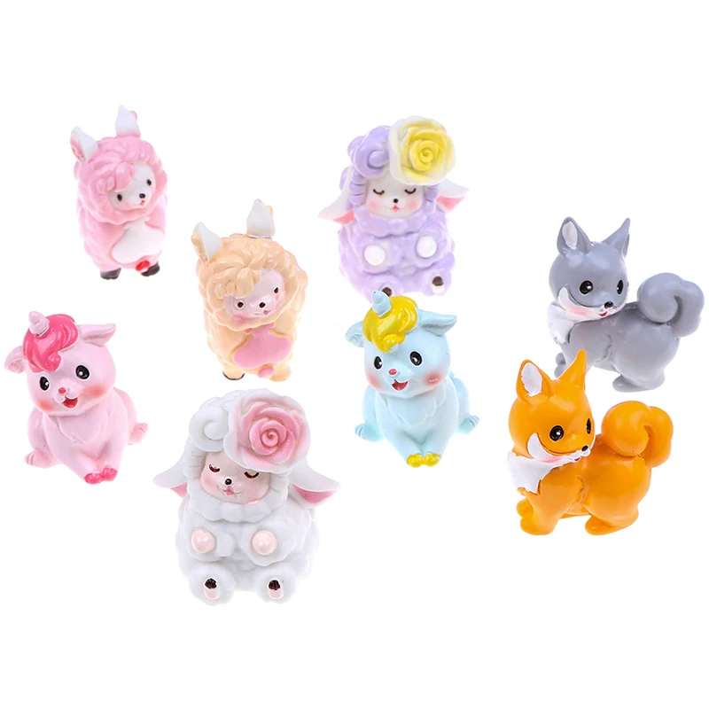 1 шт. Модный милый полимерный орнамент из альпаки лисы овцы для детской миниатюры