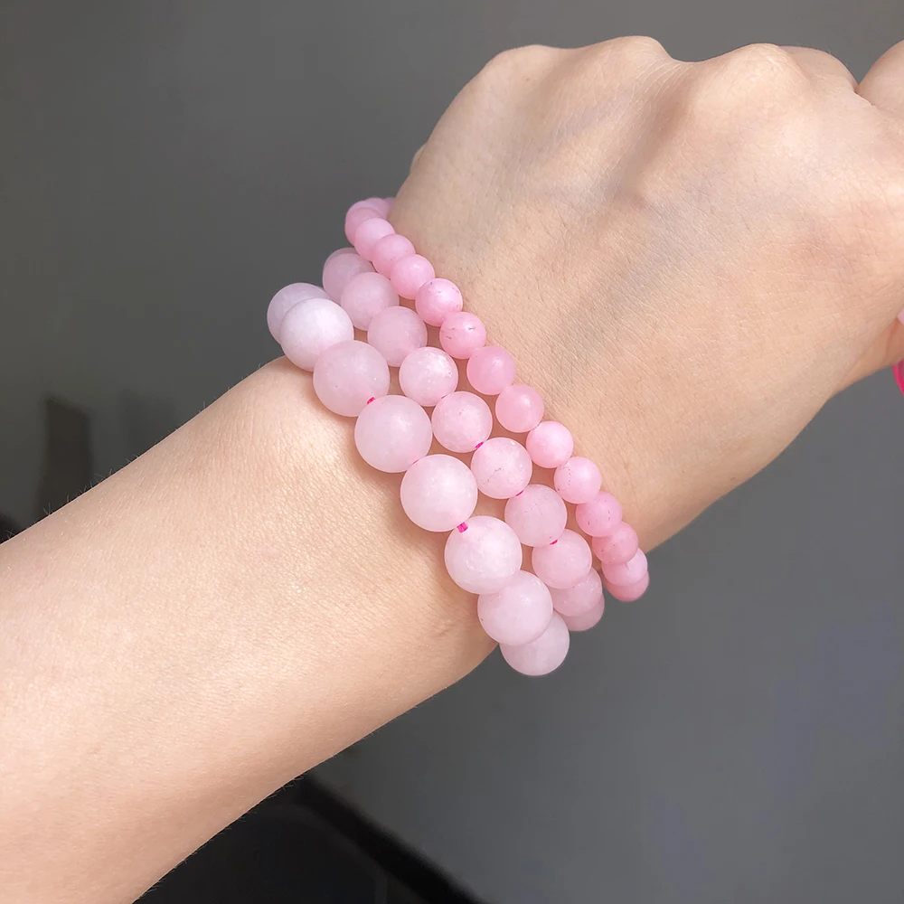 Натуральный матовый камень розовый бусины из нефрита форст круглый свободные