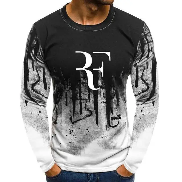 

Men Cloth For RF Roger Federer Gradient O neck pullover Men Fashion Cotton Tennis Sweatshirt Casual Hip Hop Harajuku Hoodies N0