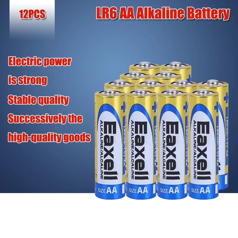 

12 шт. 1,5 В LR6 AA щелочная батарея для электрического фонарика, мыши, часов, батареи