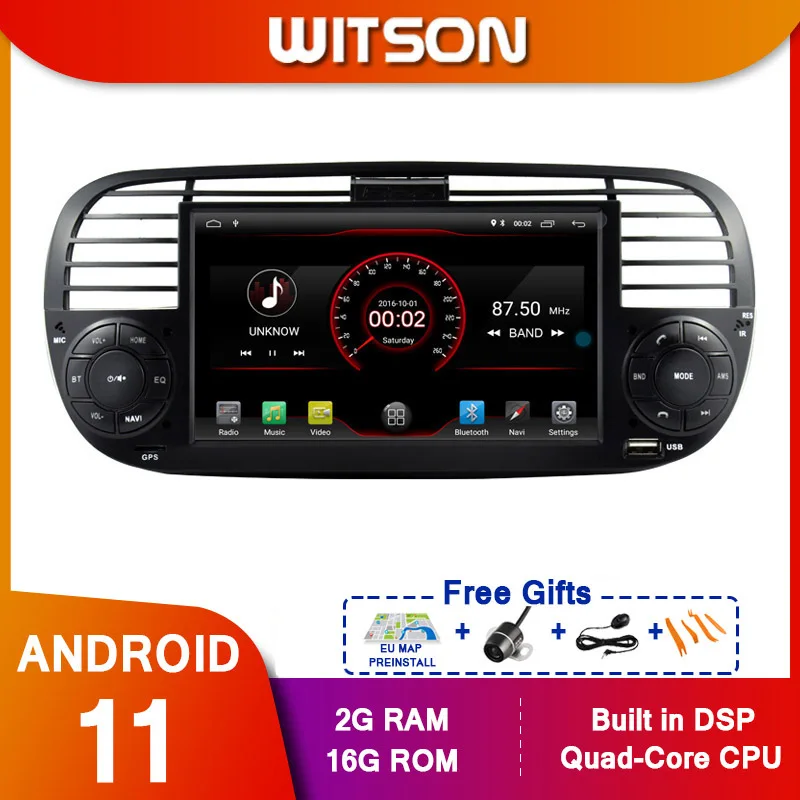 $114.40 WITSON Autoradio For FIAT 500 Radio Android Stereo Built-in DPS+WIFI+CarPlay+Android Auto CAR GPS Navigation Multimedia Player